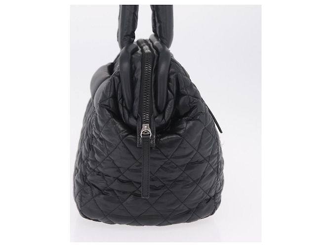CHANEL Cococoon Boston Bag Nylon Schwarz Silber CC Auth ki6893M - Ansicht 5
