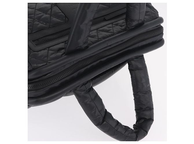 CHANEL Cococoon Boston Bag Nylon Schwarz Silber CC Auth ki6893M - Ansicht 7