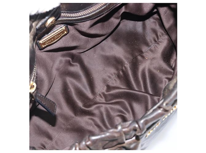 Miu Miu Handtasche Vitellolux Black Gold Auth 206001A Schwarz Golden - Ansicht 11
