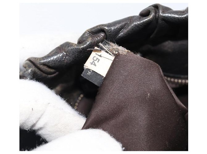 Miu Miu Handtasche Vitellolux Black Gold Auth 206001A Schwarz Golden - Ansicht 12