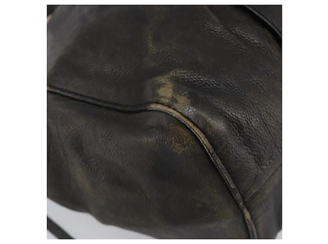 Miu Miu Handtasche Vitellolux Black Gold Auth 206001A Schwarz Golden - Ansicht 14