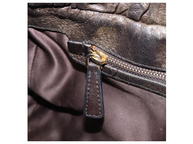 Miu Miu Handtasche Vitellolux Black Gold Auth 206001A Schwarz Golden - Ansicht 22