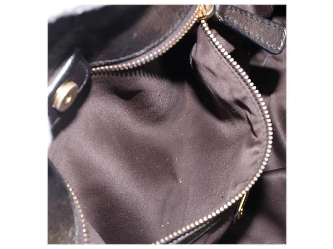 Miu Miu Handtasche Vitellolux Black Gold Auth 206001A Schwarz Golden - Ansicht 23