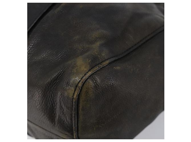 Miu Miu Handtasche Vitellolux Black Gold Auth 206001A Schwarz Golden - Ansicht 9