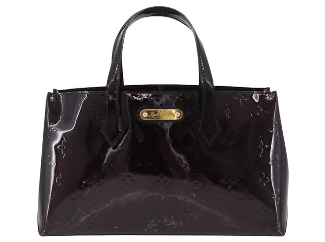 LOUIS VUITTON Monogram Vernis Wilshire PM Hand Bag Amarante M93641 Auth 206294A Bordò - vista 13