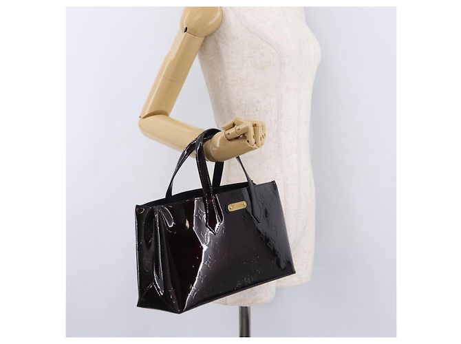 LOUIS VUITTON Monogram Vernis Wilshire PM Hand Bag Amarante M93641 Auth 206294A Bordò - vista 25