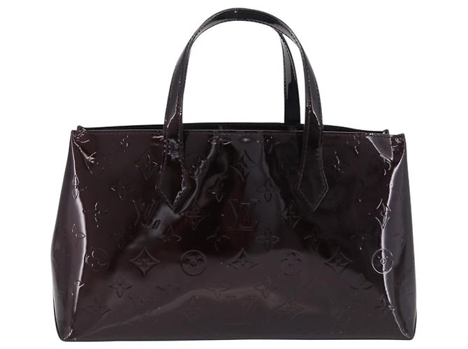 LOUIS VUITTON Monogram Vernis Wilshire PM Hand Bag Amarante M93641 Auth 206294A Bordò - vista 4