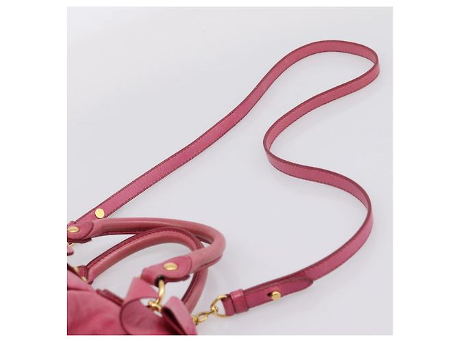 Miu Miu Handtasche Leder 2way Rosa Goldfarben Auth bs37260V Pink - Ansicht 15