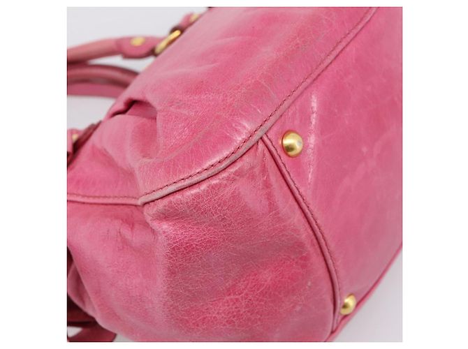 Miu Miu Handtasche Leder 2way Rosa Goldfarben Auth bs37260V Pink - Ansicht 19