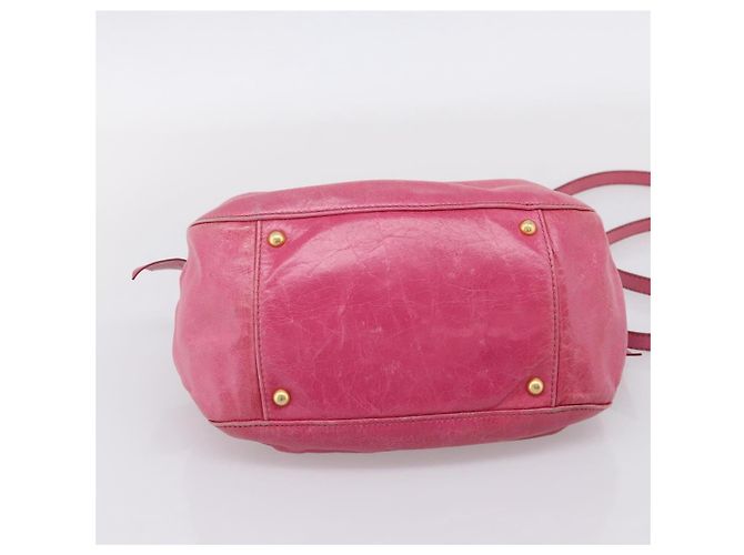 Miu Miu Handtasche Leder 2way Rosa Goldfarben Auth bs37260V Pink - Ansicht 5