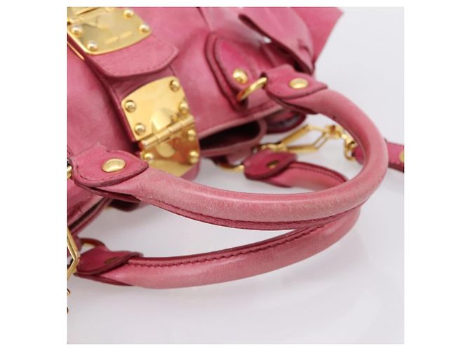 Miu Miu Handtasche Leder 2way Rosa Goldfarben Auth bs37260V Pink - Ansicht 7