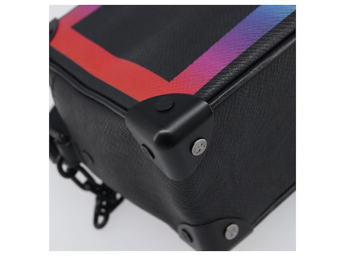 LOUIS VUITTON Taiga Rainbow Mini Soft Trunk Bag Black M30351 LV Auth 203152M Nero - vista 18
