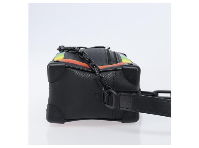 LOUIS VUITTON Taiga Rainbow Mini Soft Trunk Bag Black M30351 LV Auth 203152M Nero - vista 3
