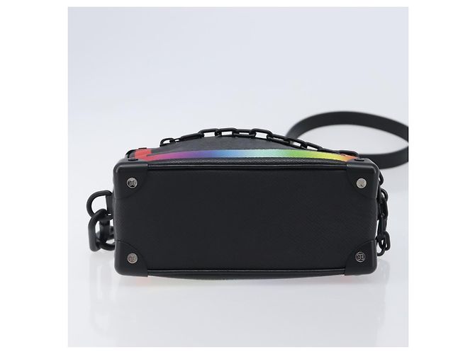LOUIS VUITTON Taiga Rainbow Mini Soft Trunk Bag Black M30351 LV Auth 203152M Nero - vista 5