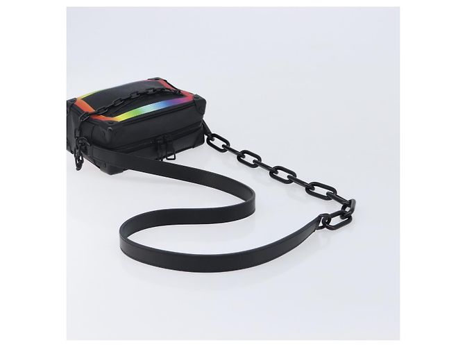 LOUIS VUITTON Taiga Rainbow Mini Soft Trunk Bag Black M30351 LV Auth 203152M Nero - vista 7