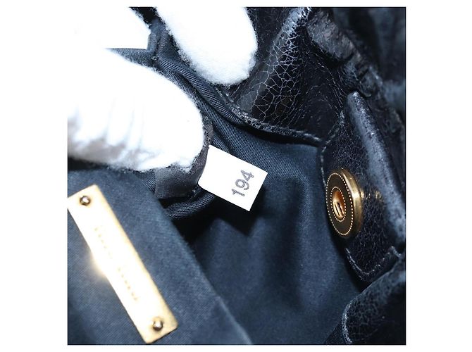 Miu Miu Handtasche Vitellolux 2way Black Gold Auth 202488M Schwarz Golden - Ansicht 11