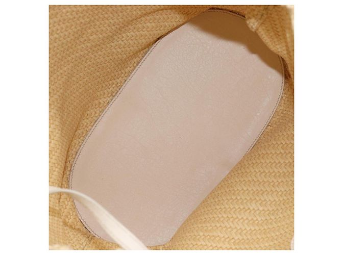 Borsa Tote Miu Miu Raffia Beige Gold Auth 205999A D'oro - vista 11