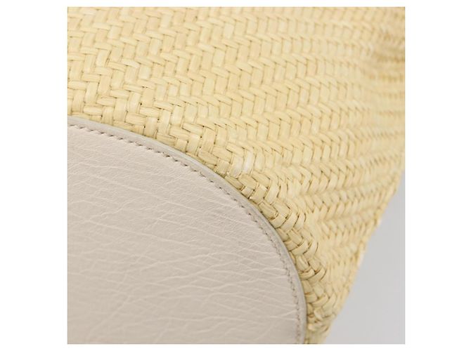 Borsa Tote Miu Miu Raffia Beige Gold Auth 205999A D'oro - vista 16