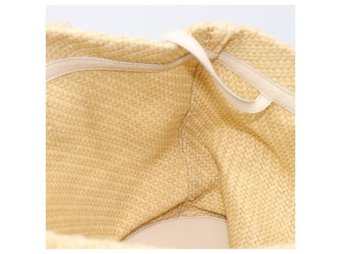 Borsa Tote Miu Miu Raffia Beige Gold Auth 205999A D'oro - vista 21