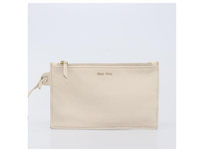 Borsa Tote Miu Miu Raffia Beige Gold Auth 205999A D'oro - vista 22