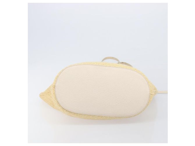 Borsa Tote Miu Miu Raffia Beige Gold Auth 205999A D'oro - vista 5