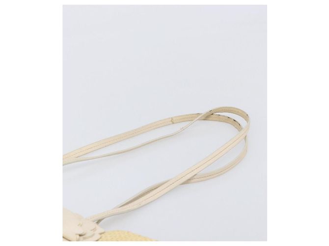 Borsa Tote Miu Miu Raffia Beige Gold Auth 205999A D'oro - vista 8