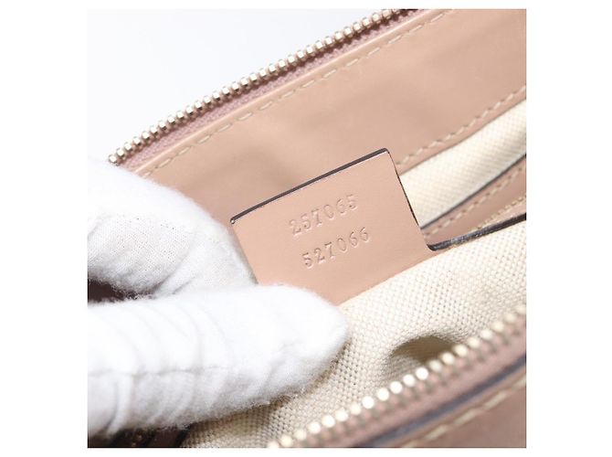 Borsa a tracolla GUCCI GG Canvas Mayfair Beige Gold 257065 Auth 206073V D'oro - vista 12
