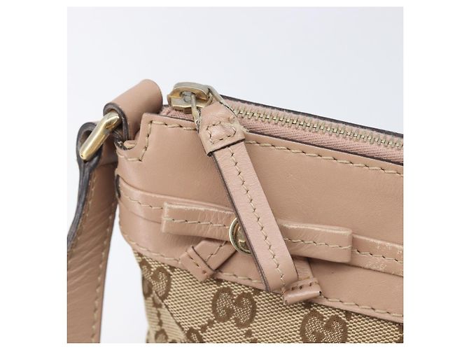 Borsa a tracolla GUCCI GG Canvas Mayfair Beige Gold 257065 Auth 206073V D'oro - vista 21