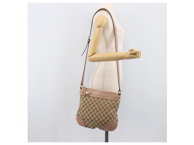 Borsa a tracolla GUCCI GG Canvas Mayfair Beige Gold 257065 Auth 206073V D'oro - vista 27