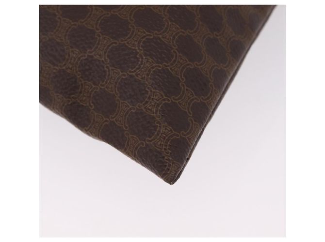Céline Pouch CELINE Macadam Canvas PVC Brown Gold Tone Auth mr2962 Marrone - vista 14