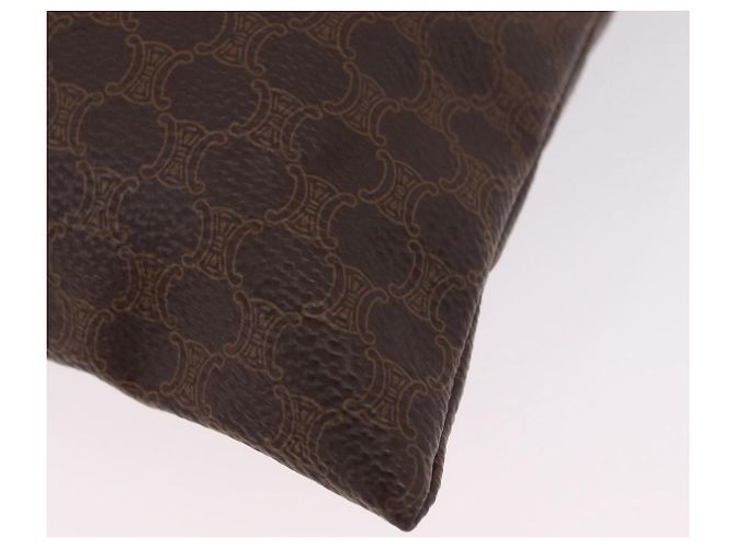 Céline Pouch CELINE Macadam Canvas PVC Brown Gold Tone Auth mr2962 Marrone - vista 16