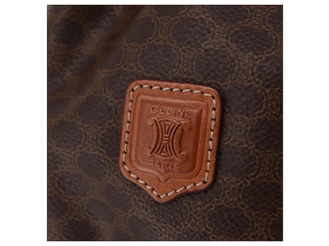 Céline Pouch CELINE Macadam Canvas PVC Brown Gold Tone Auth mr2962 Marrone - vista 17
