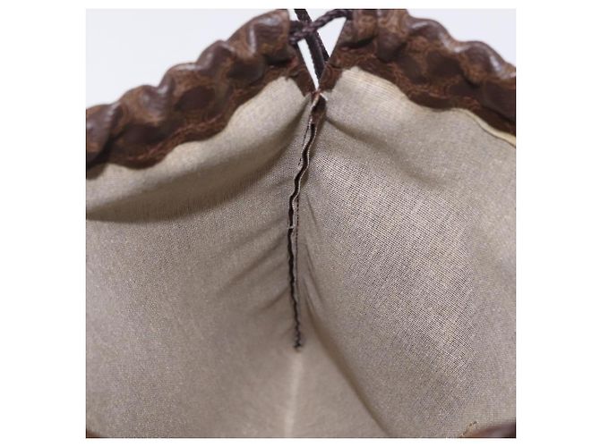 Céline Pouch CELINE Macadam Canvas PVC Brown Gold Tone Auth mr2962 Marrone - vista 18
