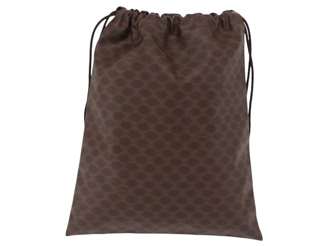 Céline Pouch CELINE Macadam Canvas PVC Brown Gold Tone Auth mr2962 Marrone - vista 2
