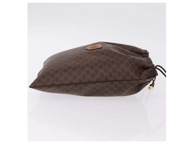 Céline Pouch CELINE Macadam Canvas PVC Brown Gold Tone Auth mr2962 Marrone - vista 3