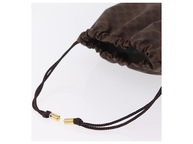 Céline Pouch CELINE Macadam Canvas PVC Brown Gold Tone Auth mr2962 Marrone - vista 7