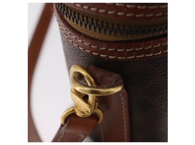 Céline CELINE Macadam Canvas Vanity Handtasche PVC Leather 2way Brown Gold Auth ep16269 Braun Golden - Ansicht 17
