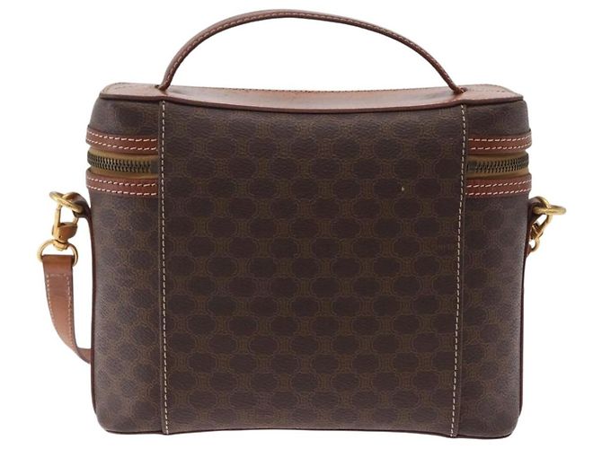 Céline CELINE Macadam Canvas Vanity Handtasche PVC Leather 2way Brown Gold Auth ep16269 Braun Golden - Ansicht 2