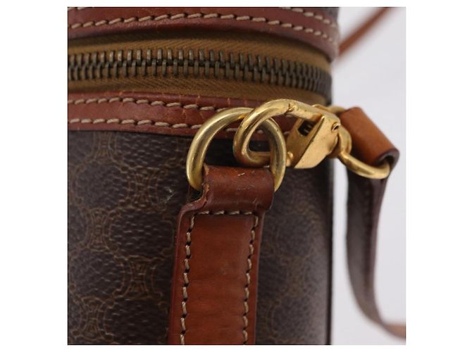 Céline CELINE Macadam Canvas Vanity Handtasche PVC Leather 2way Brown Gold Auth ep16269 Braun Golden - Ansicht 8