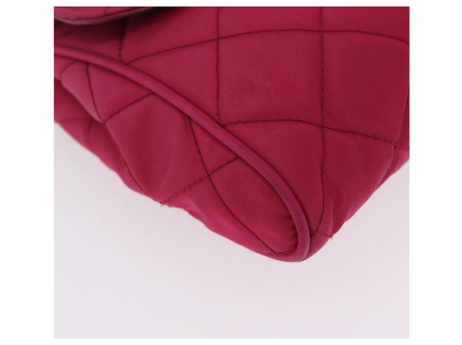 Borsa a tracolla con catena PRADA Nylon Rosa Argento Auth 206227A - vista 15