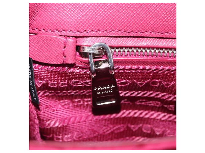 Borsa a tracolla con catena PRADA Nylon Rosa Argento Auth 206227A - vista 27