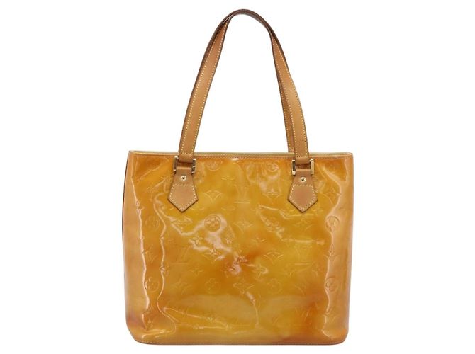 LOUIS VUITTON Monogram Vernis Houston Hand Bag Beige M91004 LV Auth ep16235 - view 2