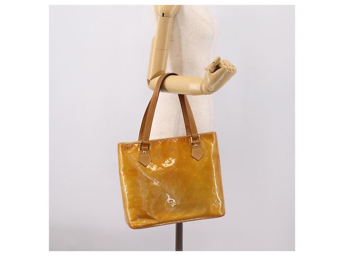 LOUIS VUITTON Monogram Vernis Houston Hand Bag Beige M91004 LV Auth ep16235 - view 23