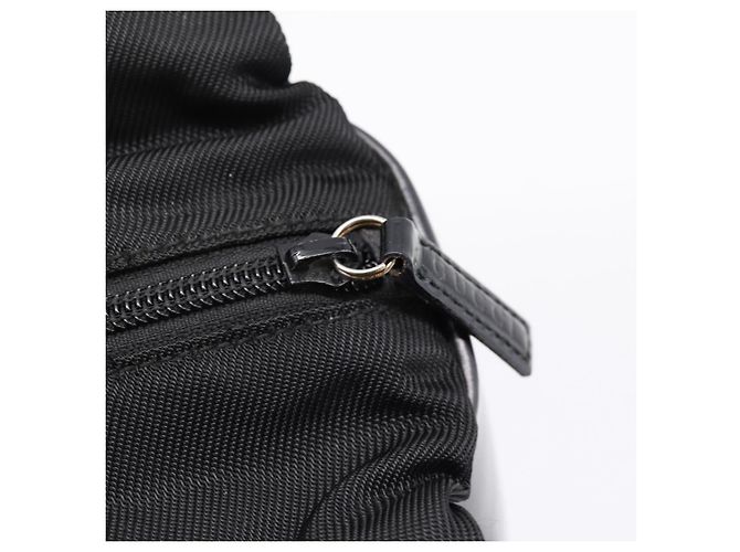 Borsa a mano GUCCI Bamboo Nylon Nero Argento 000 1014 0575 Auth ep16141 - vista 10