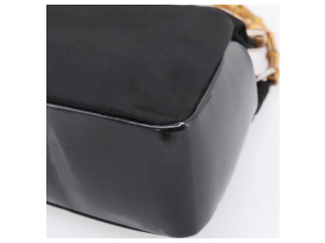 Borsa a mano GUCCI Bamboo Nylon Nero Argento 000 1014 0575 Auth ep16141 - vista 15