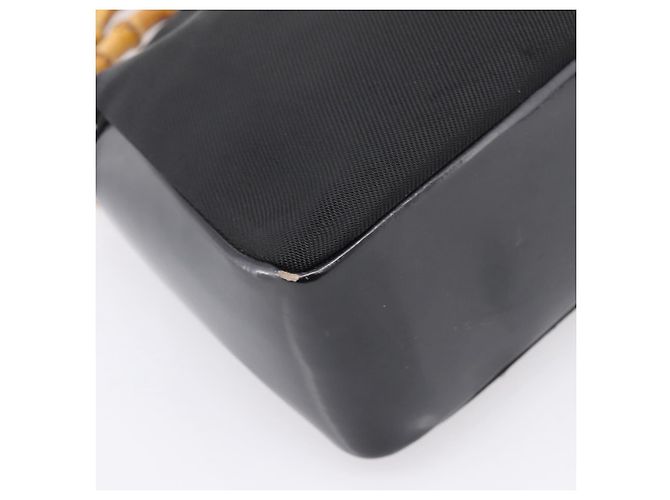 Borsa a mano GUCCI Bamboo Nylon Nero Argento 000 1014 0575 Auth ep16141 - vista 16