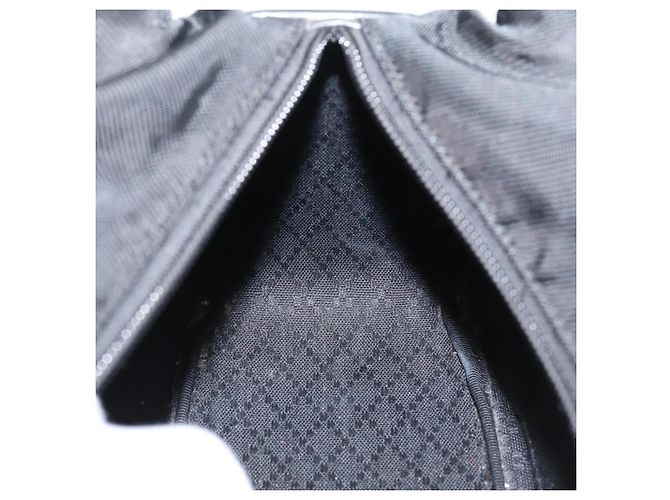 Borsa a mano GUCCI Bamboo Nylon Nero Argento 000 1014 0575 Auth ep16141 - vista 19