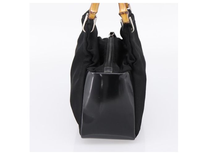 Borsa a mano GUCCI Bamboo Nylon Nero Argento 000 1014 0575 Auth ep16141 - vista 4
