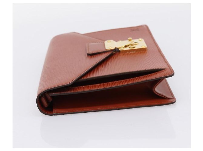 LOUIS VUITTON Epi Serie Dragonne Hand Bag Brown M52618 LV Auth ep16187A Marrone - vista 3