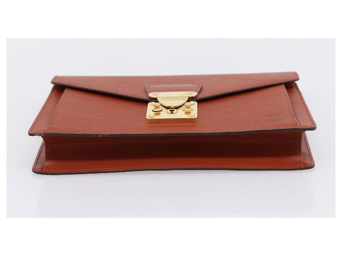 LOUIS VUITTON Epi Serie Dragonne Hand Bag Brown M52618 LV Auth ep16187A Marrone - vista 6